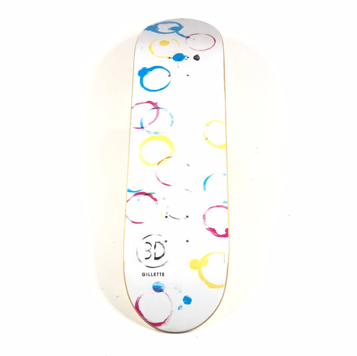 3D Austin Gillette Circles White 8.125" Skateboard deck