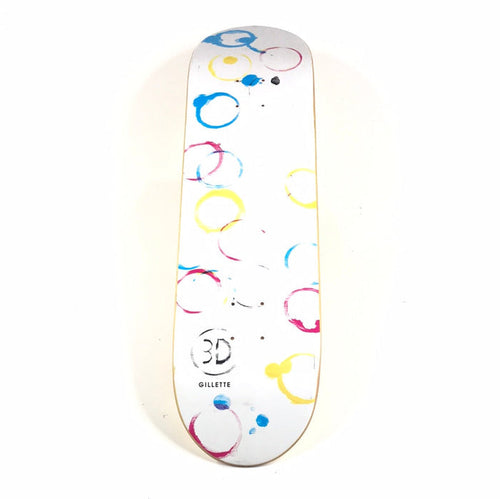 3D Austin Gillette Circles White 8.125" Skateboard deck