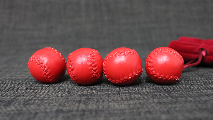 4 Leather Balls (Red & Red)