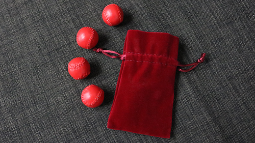 4 Leather Balls (Red & Red)