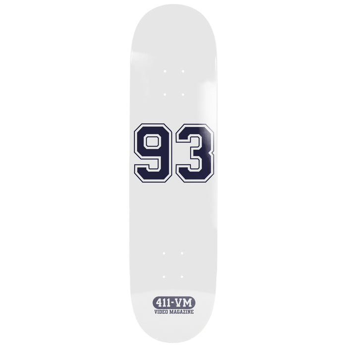 411VM Athletic White EX7 8.5" Skateboard Deck