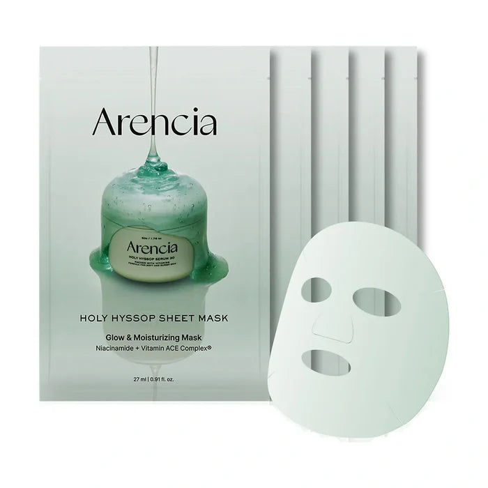 Arencia. Holy Hyssop Sheet Mask 27ml [1 Pack (5 Sheets)] | Lady Bonita | Korean beauty NZ