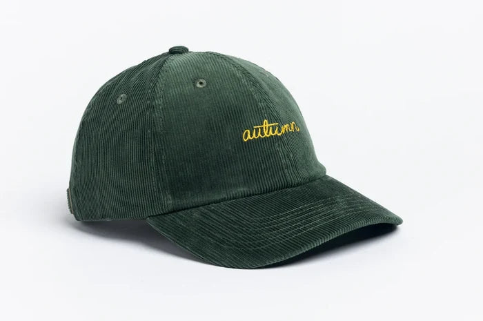 Autumn Cord 6 Panel Green Hat