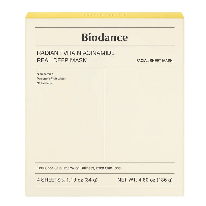 Biodance. Radiant Vita Niacinamide Real Deep Mask 34g [4 Masks]