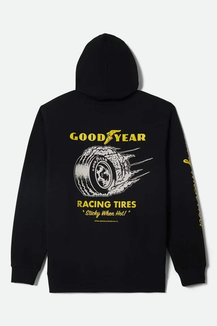 Brixton Goodyear Cheater Slick Black Hooded Sweatshirt