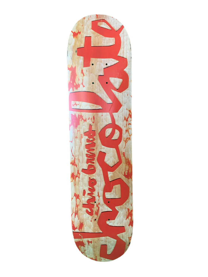 Chocolate Chico Brenes Paint on Wood Red 7.6" Classic Skateboard Deck