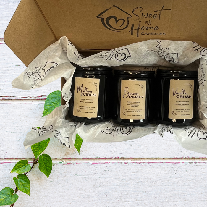 Classic Candle Trio Set (Jars Soy Wax Scented Candles)