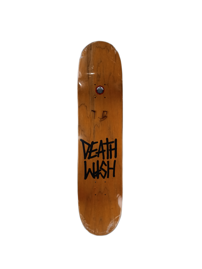 Deathwish Lizard King Sketchy Face Black White Green Orange Top Size 7.5" Vintage NOS Deck