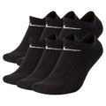 Nike Everyday Plus Cushioned Black/White 6 Pack No Show Socks