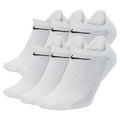 Nike Everyday Plus Cushioned White/Black 6 Pack No Show Socks