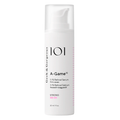 A 30 ml white pump bottle of 101 Greek & Gorgeous A-Game Retinal Serum, featuring black text and a small pink accent on a clean white background.