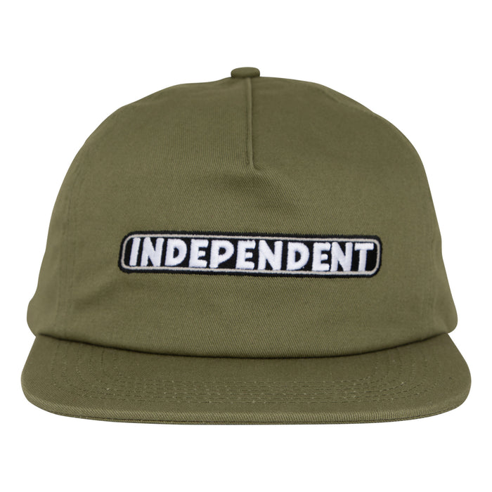 Independent Bar Logo Army Green Snapback Hat