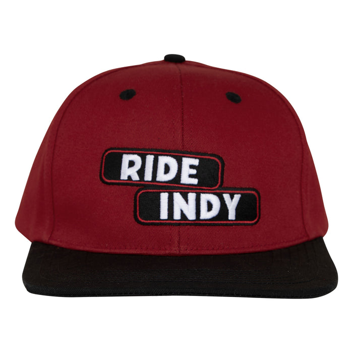 Independent Sticker Slap Maroon Black Snapback Hat