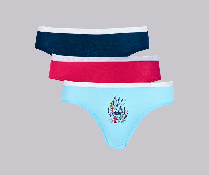 Jockey® 3Pk Girls Print French Cut