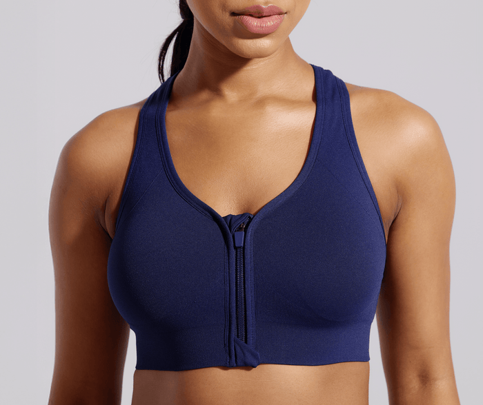 Jockey® Seamless Mid Impact Zip Front Sports Bra