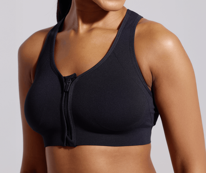 Jockey® Seamless Mid Impact Zip Front Sports Bra