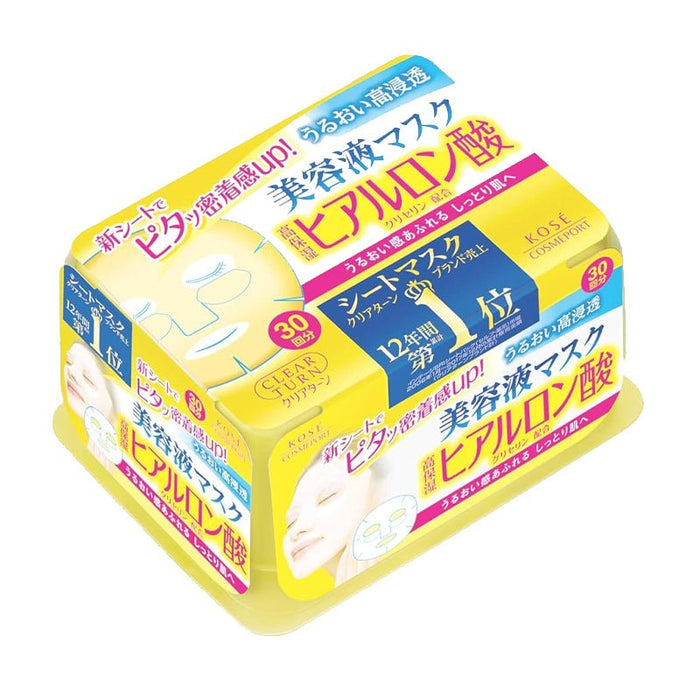 Kose Cosmeport. Clear Turn Essence Mask Hyaluronic Acid (30 Masks)