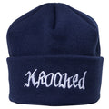 Krooked Double Ok Script Navy Cuff Beanie