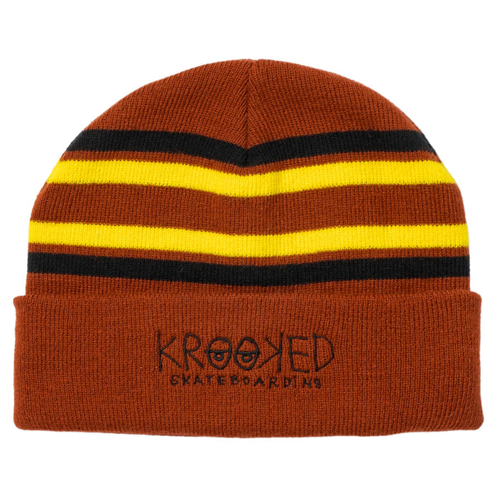 Krooked Eyes Dark Red Cuff Beanie