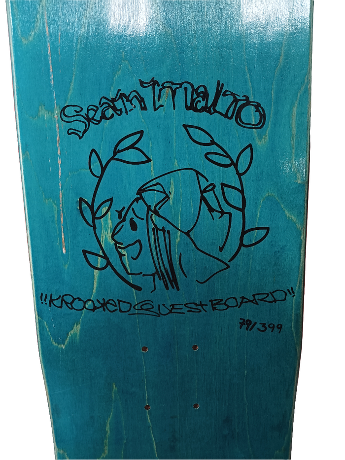 Krooked Sean Malto Guest Rider Tan Woodgrain Multicolor Size 8.38" Vintage NOS Deck