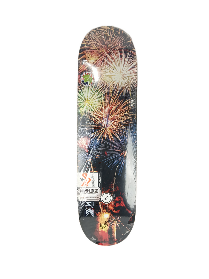 Mini-Logo Maple Small Bomb Fireworks Black Multi Size 8.5" Vintage NOS Deck