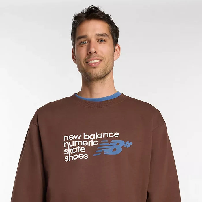 New Balance Numeric Logo Pumpernickel French Terry Crewneck Sweatshirt