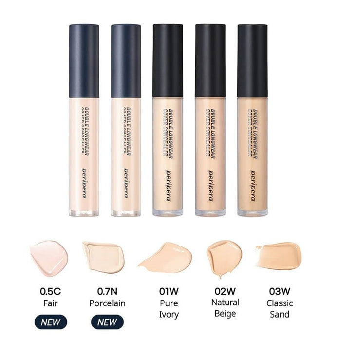 Peripera. Double Longwear Cover Concealer 5.5g [01W Pure Ivory] | Lady Bonita | Korean beauty NZ