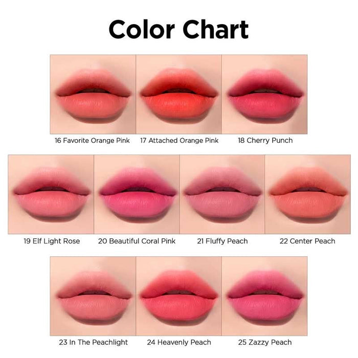 Peripera. Ink Airy Velvet Lip Tint 4g [#08 Pretty Orange Pink] | Lady Bonita | Korean beauty NZ