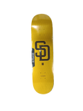 Plan B X San Diego Padres Yellow Brown Embossed Slick Bottom Graphic Size 8.375 Vintage NOS Deck