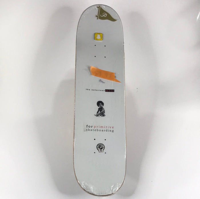 Primitive Notorious BIG Biggie Raiders Grey 8 Skateboard Deck