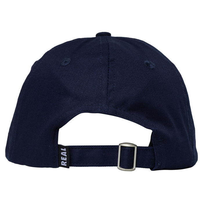 Real Oval Embroidered Navy Red Strapback Hat