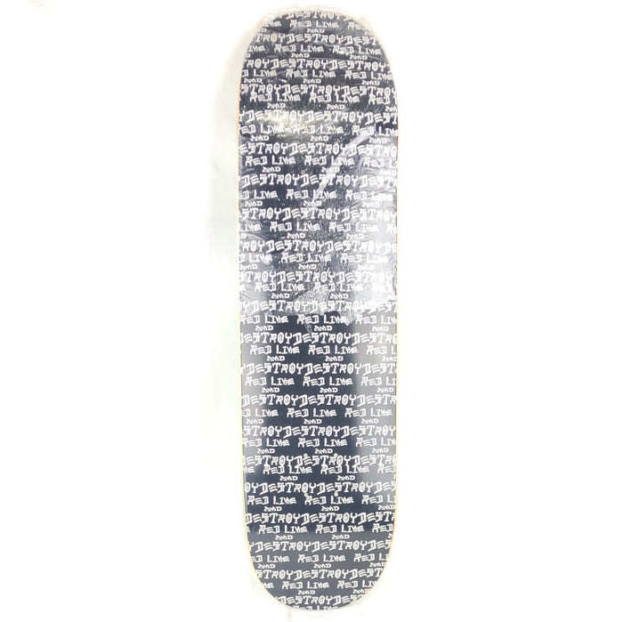 Redline "Redline and Destroy" Black/White Size 8.5 Skateboard Deck