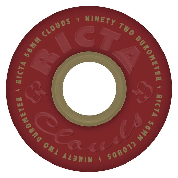 Ricta Clouds Maroon Gold 92a 56mm Skateboard Wheels