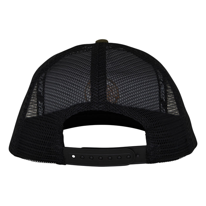 Santa Cruz Embroidered Olive Black Mesh Trucker Snapback Hat