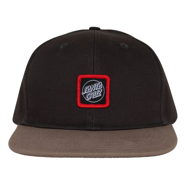 Santa Cruz Label Black Saddle Snapback Hat