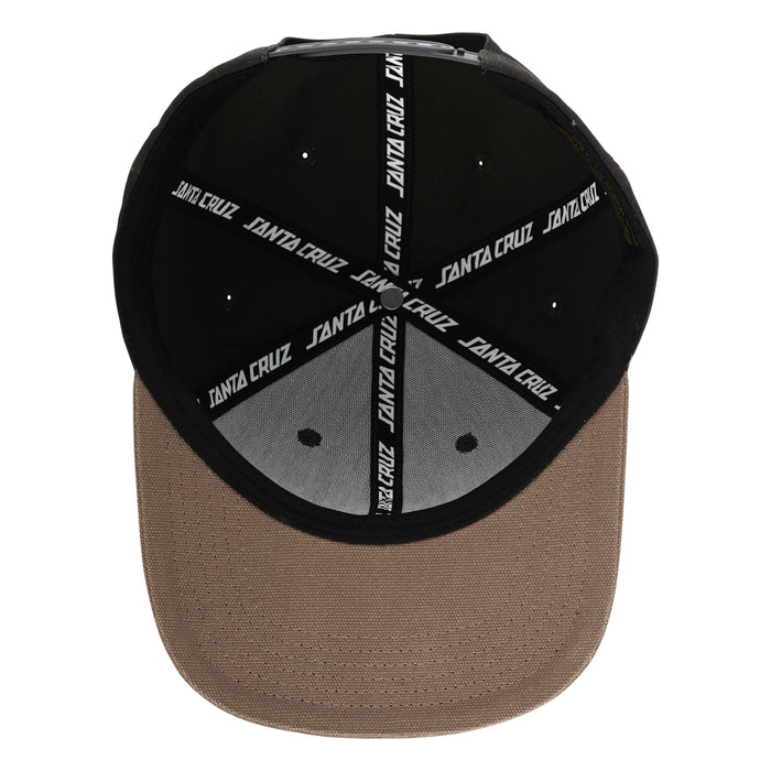 Santa Cruz Label Black Saddle Snapback Hat