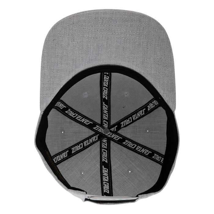 Santa Cruz Label Heather Grey White SIlver Snapback Hat