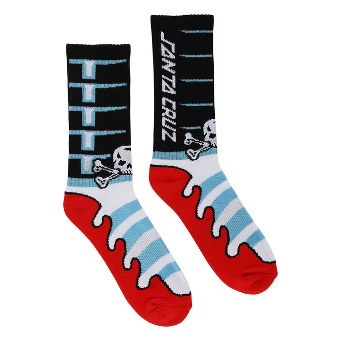 Santa Cruz Meek Slasher Sword Black White Red Crew Socks