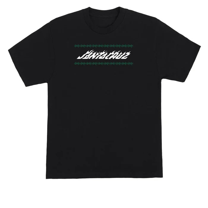 Santa Cruz Wired Flame Dot Crackle Black Heavyweight S/s Shirt