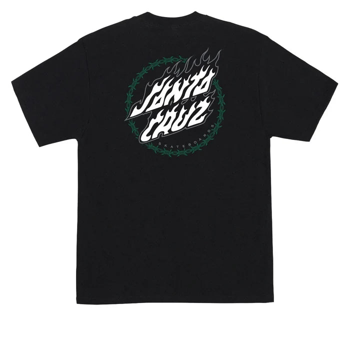 Santa Cruz Wired Flame Dot Crackle Black Heavyweight S/s Shirt