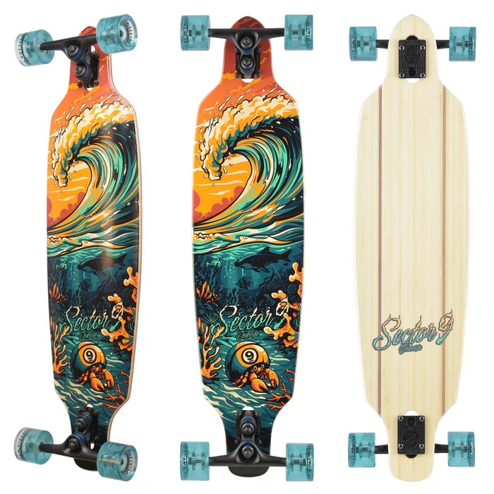 Sector Nine Flipside Fractal 36" x 9" Longboard Complete Skateboard