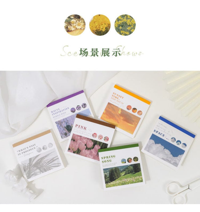 MOHAMM 40 Sheets Creative Landscape Sticker Book for DIY Art Crafts Diary Notebook Planners Collage Material Journaling - Lady Bonita