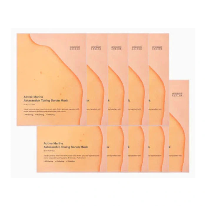 Sungboon Editor. Active Marine Astaxanthin Toning Serum Mask 23ml [1 Box (10 Masks)] | Lady Bonita | Korean beauty NZ