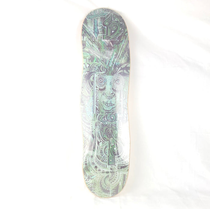 T19 Ancient Face Curvy Board Green/Grey/Black Size 7.5 Shaped Skateboard Deck