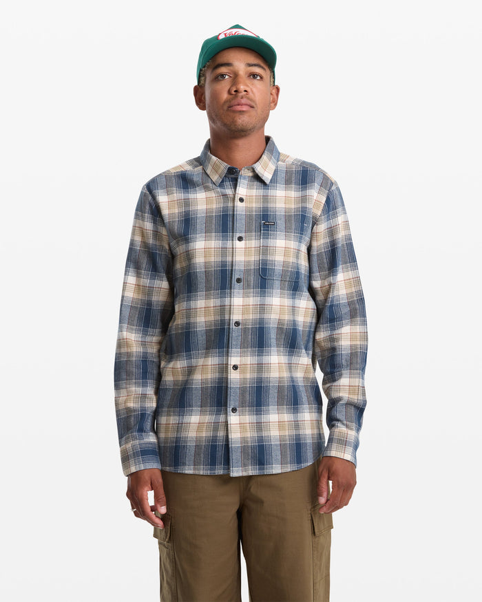 Volcom Caden Plaid Dirty White L/s Button Up Shirt