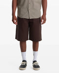 Volcom Chillow 24" Pleated Elastic Waist Cacao Brown Shorts