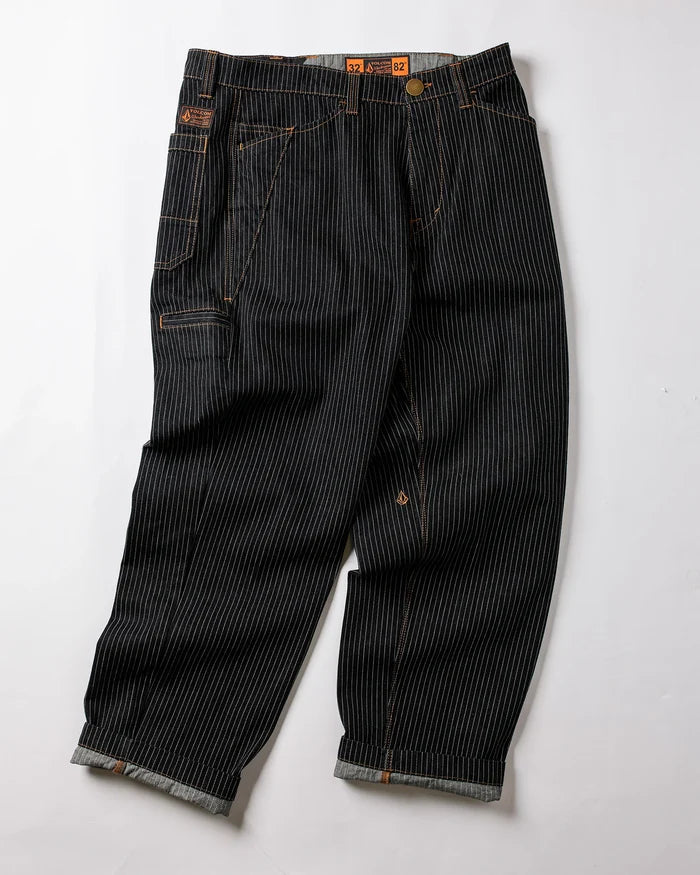Volcom Dialed Work Pant Black Stripe Pants